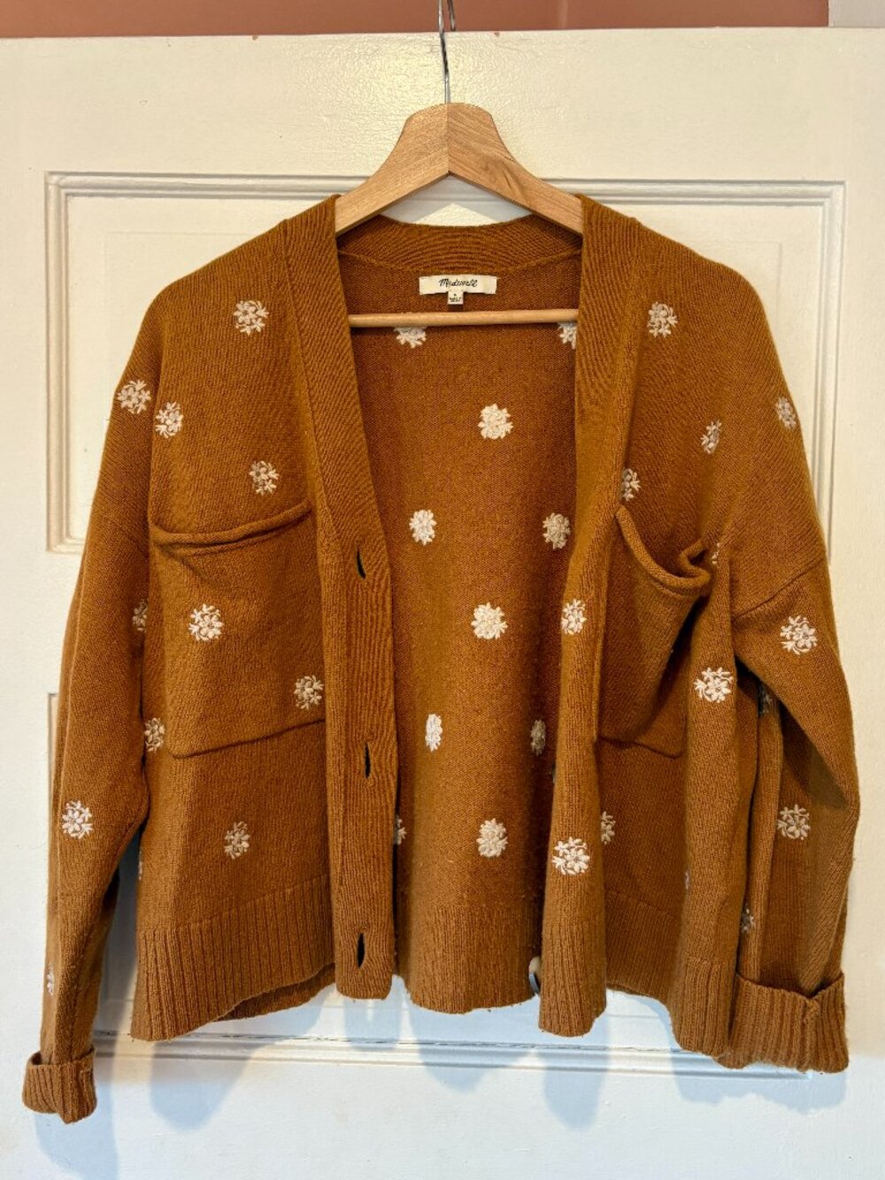 Madewell Upton Floral Embroidered Wool Cardigan